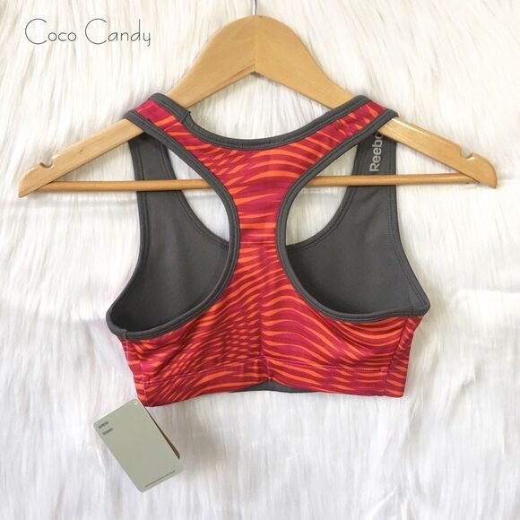 🆕Reebok Orange Wave Reversible Sports Bra - Picture 3 of 5